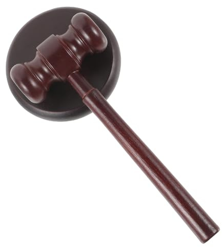 ARTIBETTER Martelletto Giudice in Legno, Giocattolo da Giudice Base, Suono Chiaro e Portatile, per Vendita e Avvocato Colore Casuale | Set 1 Pezzo, Suono Chiaro e Forte, Portatile, per Banditori e Avvocati Colore Casuale