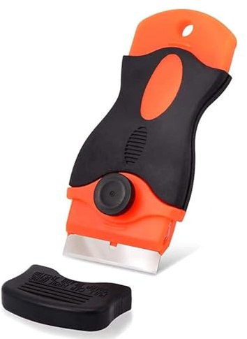 PARENCE.- Rascador para vitrocerámica e inducción - Limpiador de superficies de vidrio - Elimina la suciedad, el pegamento - Libre de arañazos - Herramienta de limpieza para cocina