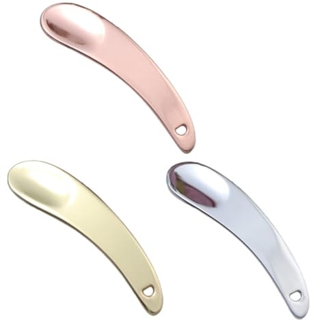 Cabilock 3 pièces Cuillères à Crème pour Yeux Alliage de Zinc Spatules Incurvées Miniatures pour Application de Soins Du Visage Pratiques et Portables pour Masques et Sérums
