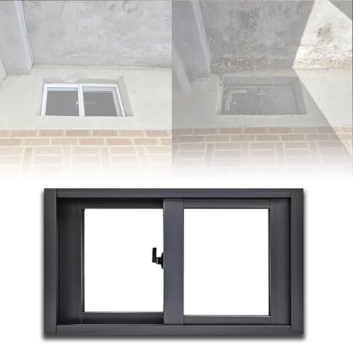 Sicherheits-Fenstergitter für den Außenbereich Kellerfenster, Schiebefenster for Wohnhäuser, mit Fliegengitter, 30 x 12 Zoll Aluminiumlegierungsrahmen(18X20IN)
