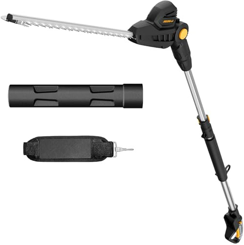 HEINPRO Pole Hedge Trimmer Cordless Compatible with Dewalt 20V MAX Battery, Hedge Trimmer with Extension Pole Up to 14-Feet Reach, 18-Inch Pole Trimmer for Hedge Trimming (Tool Only)