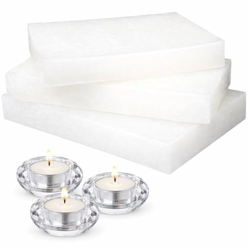 BEAUTIONA Paraffin Wachs in Platten 1 kg – Hydroraffiniertes Kerzenwachs – Weiß, Geruchslos – Ideal für Kerzengießen, DIY & Bastelarbeiten