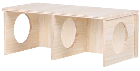 Milisten Plateforme de Cachette pour Hamster en Bois Naturel, Maison Confortable pour Cochon d'Inde, Accessoire Solide pour Cage de Petits Rongeurs