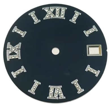 ATOMUSERLY Dial S con Logotipo de 28,5mm, Diamante Grabado, No Luminoso, Accesorios Reloj Calibre NH35/NH36, 1 ud