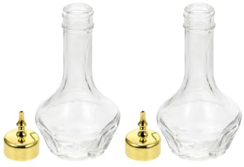 HEANUJJ Pequeñas Botellas de Bitter de Vidrio 50 Ml 2 Unidades Gotero para Bar y Mezclas Caseras Accesorio Multifuncional para Fiestas y Profesionales