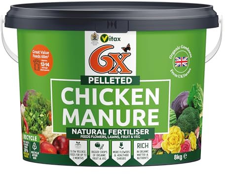 6X 8 kg Pelleted Chicken Manure Organic Fertiliser