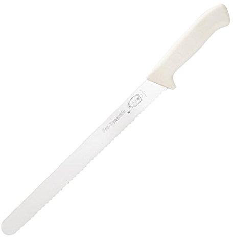 F. DICK Aufschnittmesser ProDynamic 30 cm - rostfrei, Klinge extra scharf, Wellenschliff, 56 HRC, Brotmesser ergonomischer Griff leicht - Spezialstahl Küchenmesser - Profi Messer - 85037302-05 - weiß