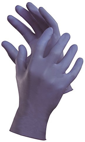 AJSIA Guanto MONOUSO Nitrile Senza Polvere col. Blu Art. G00501 Plus (Large)