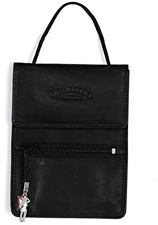 DrachenLeder Herren Damen Brustbeutel Geldbörse Etui schwarz Leder 10x1x14 OTJ503S Leder Brustbeutel