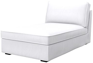Soferia Überzug Kompatibel Mit Kivik Recamiere Sofasitzbezug Sitzkissenbezug Chaiselongue-Bezug Husse Kunstleder Lederoptik Wasserabweisend Pflegeleicht Antiallergisch Eco Leather Weiß
