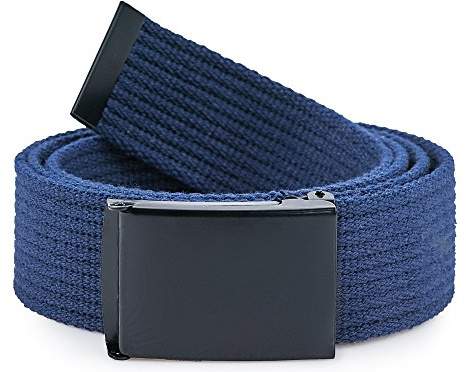 Ladeheid Cinturón en Tejido para Hombre P10 (Azul Marino-Negro, 120 cm (Largo total 130 cm))