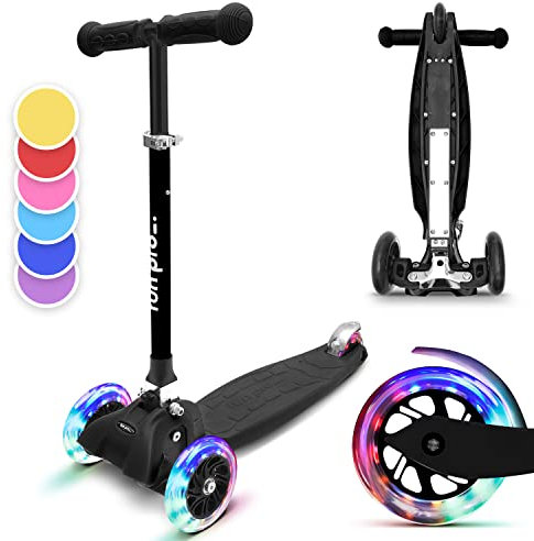 Fun Pro ONE Roller, der Sichere Premium Roller Kinder ab 3 Jahre, LED Räder, faltbar, ab Kleinkind Junge Mädchen, Kinderroller, 3 4 5 6 Jahre