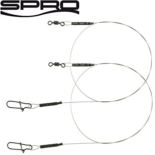 Spro Matt Black Leader 1x19-2 Stahlvorfächer, Länge/Durchmesser/Tragkraft:20cm / 0.30mm / 6.8kg - 15lb