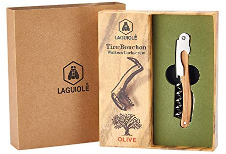LAGUIOLE - Sommelier Korkenzieher, Kapselschneider und Flaschenöffner - Olivenholz
