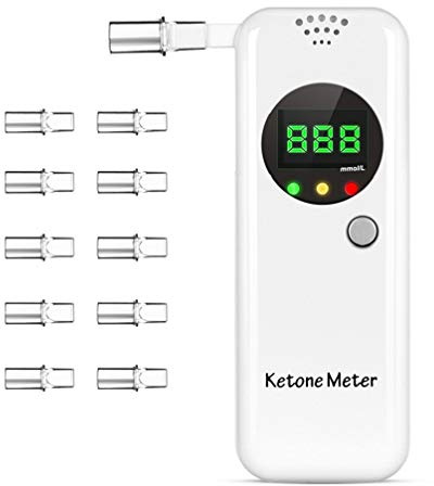 Ketone Breath Analyzer, Best Ketone Breath Meter, Digital Ketone Breathalyzer, Ketosis Testing Kit with 10pc Mouthpieces