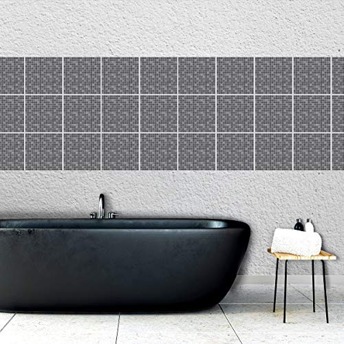 32 Stück Fliesenaufkleber – Dekorativer Fliesenkleber für Bad und Küche – DesignAufkleber; abziehen und aufkleben; selbstklebende abnehmbare Fliesen für Heimdekoration; Rückwand für Küche (T1010-T0ST)