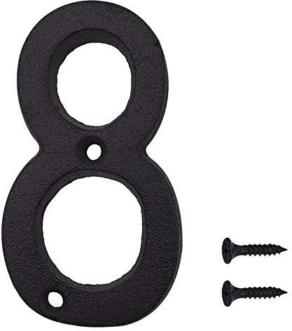 INCREWAY Hausnummern aus Gusseisen, 7,6 cm, schwarz, Retro-Metallnummern, Hausnummer für Café, Bar, Restaurant (8)