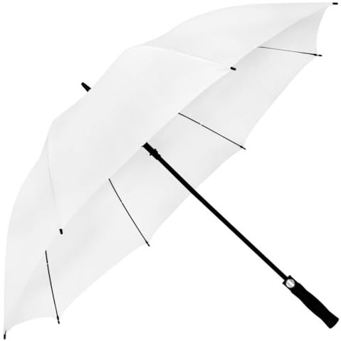 Resckodd Golfschirm Regenschirm Partnerschirm Stockschirm XXL Hochzeit Automatik Weiß