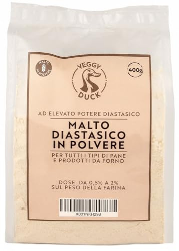 Veggy Duck - Malto Diastasico in Polvere (400g) | Elevato Potere Diastasico | Farina di Malto d'Orzo | Ideale per Panificazione
