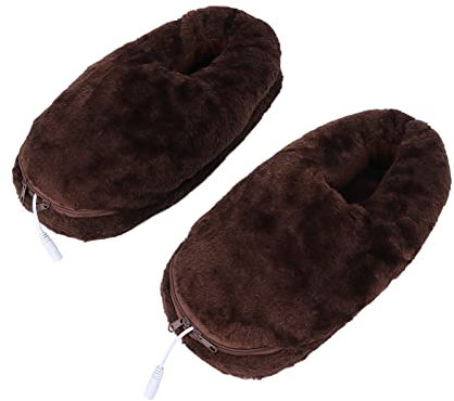 Elektrisch Beheizte Hausschuhe, Temperatur Einstellbar, Winter, Weiche Plüsch-Heizschuhe, Fußwärmer für Kaltes Wetter, Bequem für Männer und Frauen, Fußwärmung