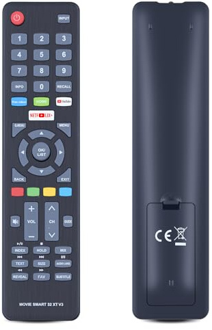 TCNOUMT Ersatzfernbedienung Kompatibel für Dyon TV Smart 32 XT D800168 Movie Smart 43 XT D800169 SMART-32-XT, SMART-43-XT