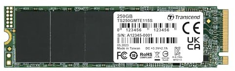 Transcend SSD 250GB M.2 MTE115S (M.2 2280) PCIe Gen3 x4 NVMe - TS250GMTE115S