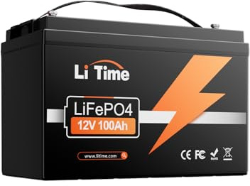 LiTime Batteria LiFePO4 12V 100Ah Leggera e Compatta per Camper, Barche | Max 15000 Cicli, 1280Wh, BMS 100 A, Protezione Basse Temperature, IP65, Batteria Litio 12V per Furgone, RV, Nautica, Off-grid