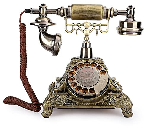 Telephone Fixe Vintage Sans Fil,Tbest Cadran Tournant Classique en Résine époxy, Décoration de Téléphone Européenne Archaïque Vintage pour la Vie Artistique élégante, la Communication et Les Environs,