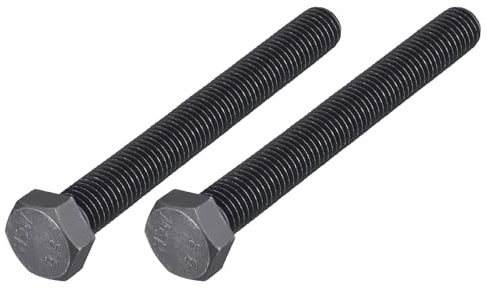 METALLIXITY Boulons Hexagonaux (M14-2 x 130mm) 2Pcs, Acier Carbone Grade 8.8, Finition Oxyde Noir, Filet UNC Grossier, Filetage Complet, Vis À Tête Hexagonale - Pour Réparation De Meubles