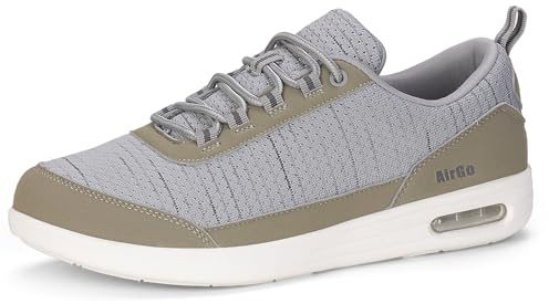 KWUKOTY Wide Fit & Orthopedic Support | Lightweight Running and Walking Shoes | for Men & Women Grey