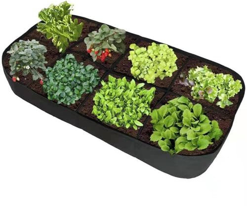 Niktule Borsa per la coltivazione di fiori, Borse per piantare verdure,Letto da giardino rialzato con 8 scomparti - Aiuola rialzata, per la coltivazione di piante rialzate, Cassette per ortaggi