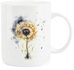 Purely Home Watercolour Dandelion Mug - Thunder Storm Nature Cup Gift/Present - Tea/Coffee Hot Drinks Bone China Mug