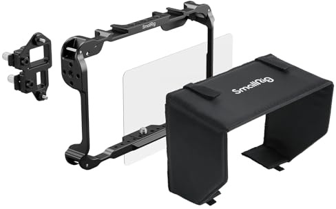 SMALLRIG Monitor Cage Kit for Atomos Shinobi II, with Sunhood, with Screen Protector, Weighing Only 96.3g, with 1/4-20 Threaded Holes - 5030