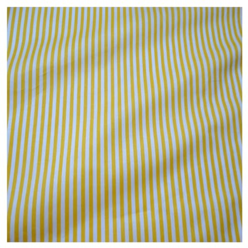 BrightGlow Baumwollstoff Streifen Stoff Meterware Gestreifter Polsterstoff 100% Baumwolle Stoff Zum Nähen Modestoff Dekostoff Handwerken Nähen Stoff für DIY Basteln Nähen Gelb 9# 100x160cm