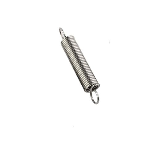 JCXIOC Spannfeder, zylindrische Spiralfeder, Spannhaken aus Edelstahl, Drahtdurchmesser 0,8 mm, 1,0 mm, 1,2 mm, geeignet für Maschinen (120 mm (2 Stück), 8 mm _ 0,8 mm
