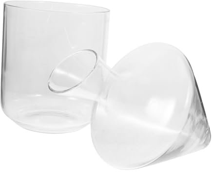 NAMOARLY Decantador De Vino Transparente y Cubo De Hielo De Vidrio, Diseño Oblicuo, Vidrio Fino, Para Hogar y Bar, Set De 1 Unidad Adecuado Para Servir y Enfriar Vino Tinto