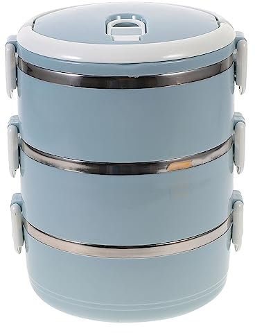 HEALEEP 3livello Contenitore Pranzo Termico Acciaio Inossidabile Scomparti Scatola Pranzo Portatile Per Scuola e Ufficio Design Stabile e Facile Da Aprire e Resistente Per Adulti