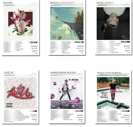 Poster autografati della copertina dell'album musicale Machine Gun Kelly in edizione limitata, set da 6, 20 x 30 cm, senza cornice