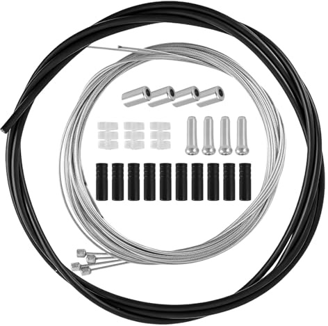 CafullCon 26 Stück Bremszug Fahrrad Set, Bowdenzug Fahrrad Bremsseil Kit, Universal Fahrrad Schaltzug Schaltseil Set Stahl Schaltzüge für Mountainbike Rennrad Fahrrad