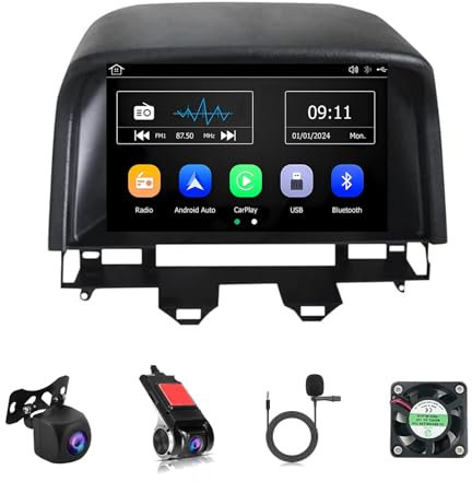 Genérico Radio Android 14 Doble DIN para Mazda 6 (2004-2015): Pantalla táctil de 9, Bluetooth, FM, WiFi, SWC, navegación GPS, cámara de reversa AHD, Android Auto, CarPlay, 2+32 GB de Almacenamiento