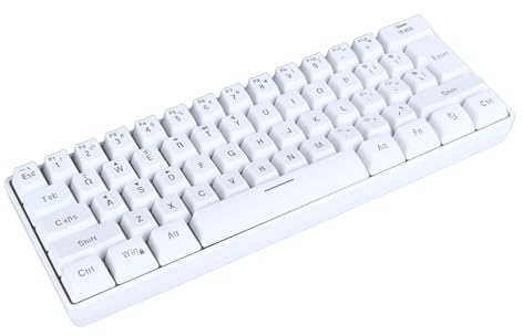 Dilwe Teclado Inalámbrico para Juegos con Retroiluminación RGB y 3 Modos para Sesiones de Juego Intensas o Tareas de Trabajo (White)