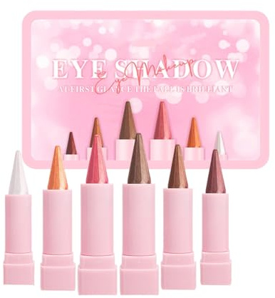 Eyeshadow Eyeliner - 6 Pieces Under Eye Shadow | Eye Liner Pen, Quick Drying and Pigmented Loose Glitter Glue for Crystals Eyes Makeup for Women Girls Ladies Beauty