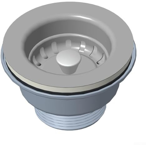 Passoire d'évier de 85 mm en acier inoxydable et PVC pour évier de cuisine, bloc d'évacuation efficace avec installation simple, matériau fiable pour un usage domestique
