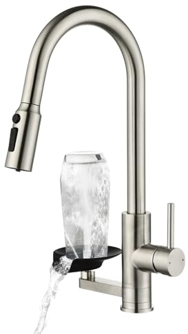 Küchenarmatur 3 Wege Wasserhahn Küche Glasspüler, Wasserfilter Ausziehbar