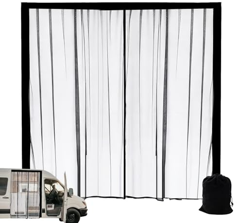 Malla magnética para Puerta de, Red de privacidad de 59 x 43 Pulgadas, Pantalla de Puerta corredera para, para privacidad, protección, SUV, camión, Remolque, Camping, Viajes