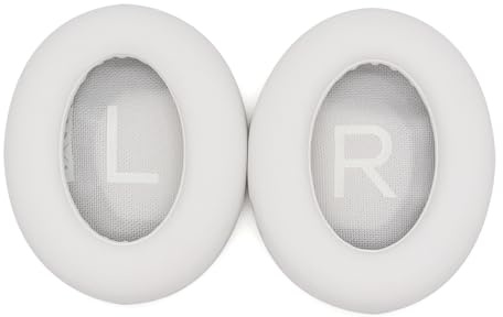 Sorandy Copri Auricolari di Facile Sostituzione, Eccellenti Protezioni per Padiglioni in Pelle Proteica per Giochi, Palestre, Biblioteche, Studio e Cuffie Sopra l'orecchio, 9,8x8x2 Cm (WHITE)
