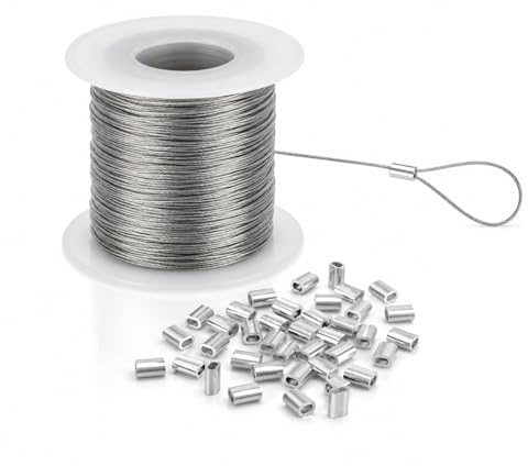 Upphängningsanordning av rostfritt stålvajer 100 meter x 5,5 mm stålvajer