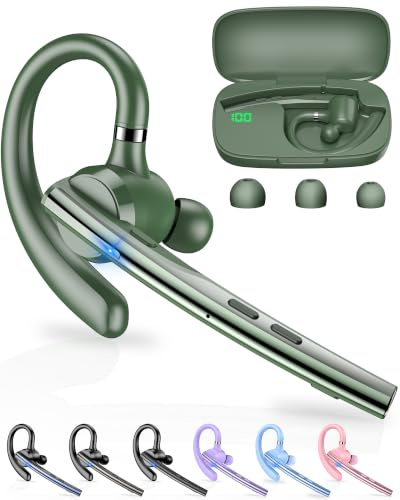 New Bee Oreillette Bluetooth sans Fil Double Mic ENC Cancellation | kit Main Libre bluetooth V5.1 12 Hrs D'autonomie en Conversation Continue, Pour La Conduite, Pour Le Bureau