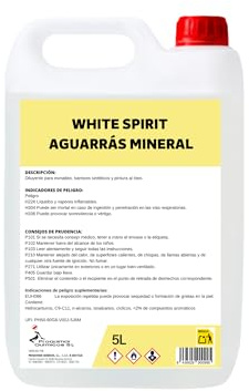 Proquimar Aguarrás Mineral White Spirit 5 Litros | Diluyente para Pinturas al Óleo, Esmaltes y Barnices Sintéticos | Limpieza de Brochas, Rodillos y Herramientas