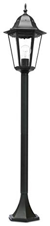 LUTEC 11333 LJ SW A++ to E, Wegeleuchte, Aluminium, E27, schwarz, 106 x 23,5 x 106 cm